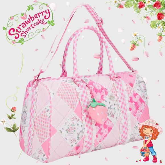 NWT Strawberry Shortcake Extra Serving Quilted Weekender Bag - Picture 2 of 6
